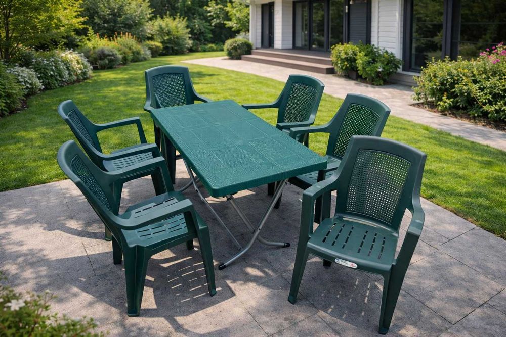 Комплект маса + 6 стола или 4 стола ратан 3 цвята и размери маси мод.6