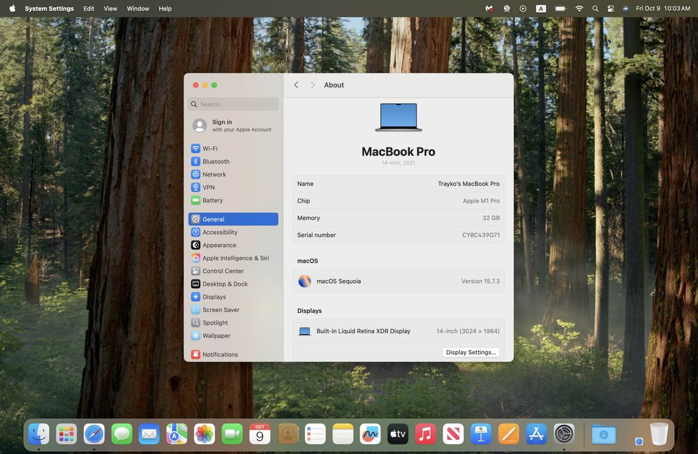MacBook Pro M1 32 GB RAM 512 SSD