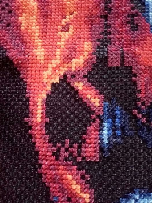 Лошадь огненная. Вышивка.
