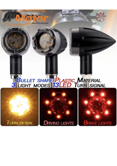 Semnalizari Moto scuter ATV cu lumini de zi și stop pe frână bobber