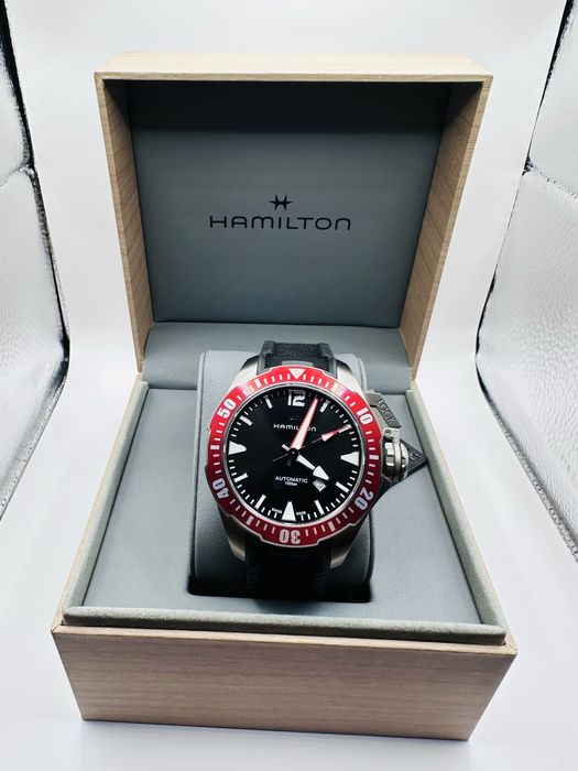 *Чисто Нов* Hamilton  Kahaki Navy Frogman Titanium