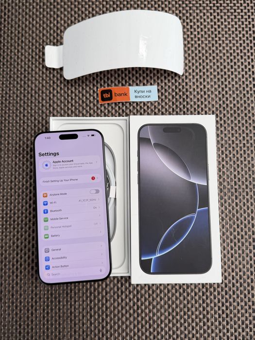 512•100%*iPhone 16 Pro max*ЛИЗИНГ 80лв/м Black айфон 16 про макс черен