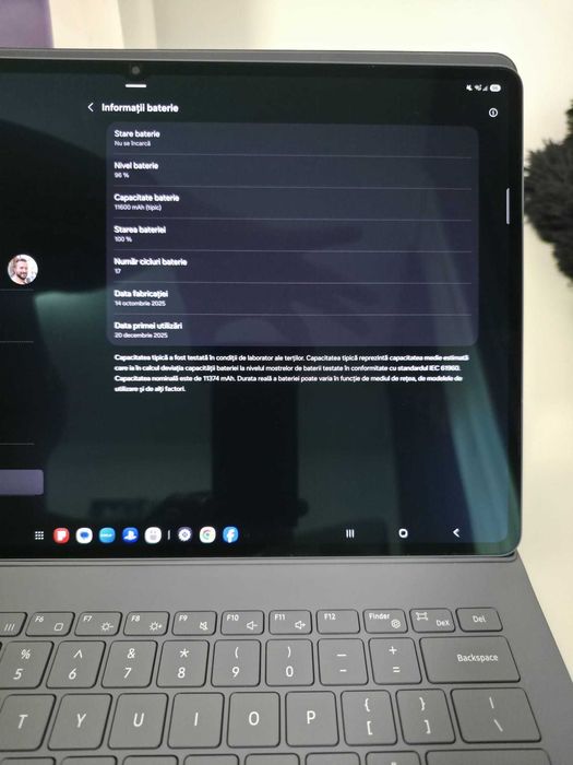 Samsung Galaxy Tab S11 Ultra 5G 12/256GB + Husă Tastatură + S Pen – ca nou, 17 cicluri