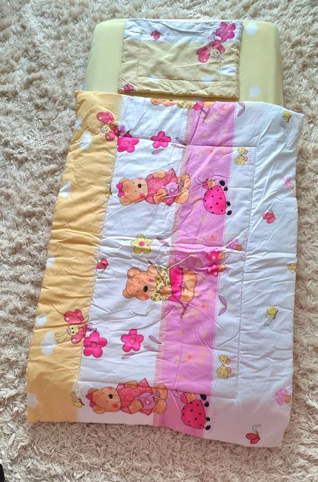 Lenjerie cu laterale cu ursulet pătuț bebe 7 în 1
