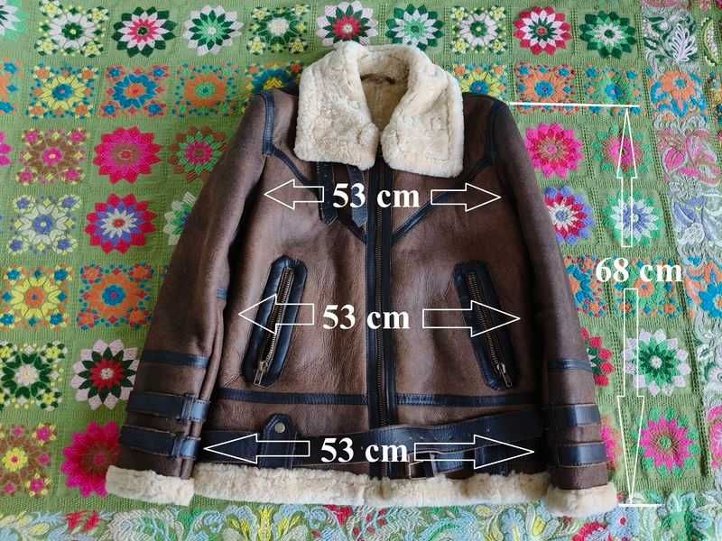 Geaca NOUA imblanita oaie naturala Sheepskin Pilot B3 - marime M (48)