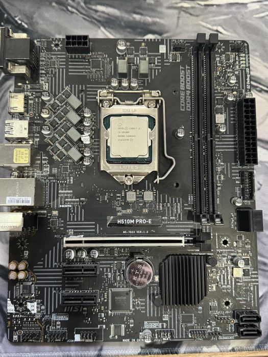 i3 10100f, мат плата msi h510m pro e, корпус