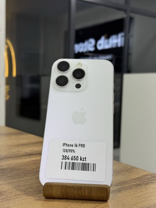 iPhone 16Pro•128GB/90%White Titanium Айфон 16 Про•128ГБ/90%Ақ Титан
