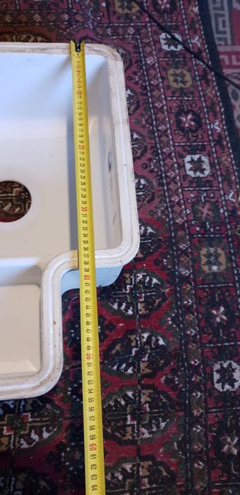 Бяла керамична мифка с 2 отделения