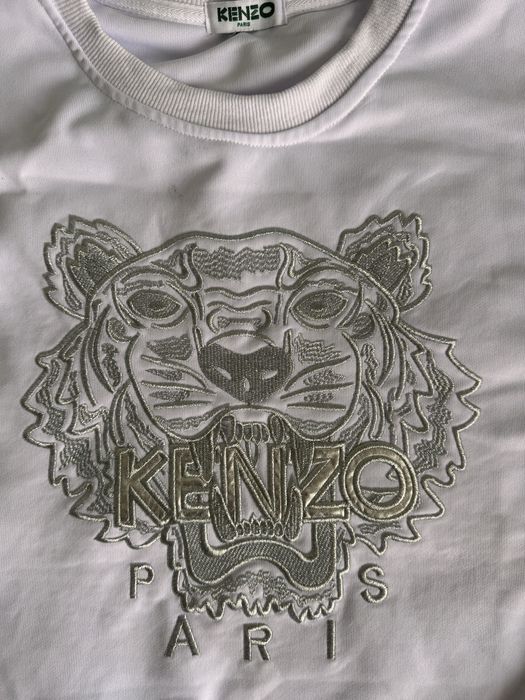 Bluză / Sweatshirt Kenzo Paris Tiger Brodat - Alb, Mărimea S