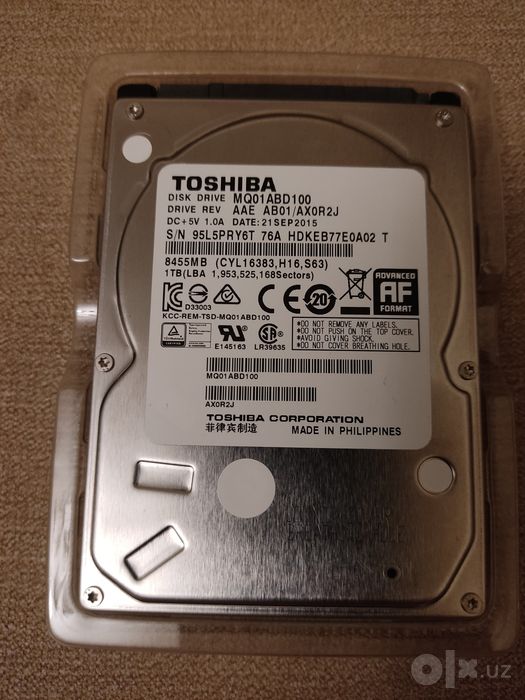 Жёсткий диск Toshiba  1Tb - 2.5" SATA новый