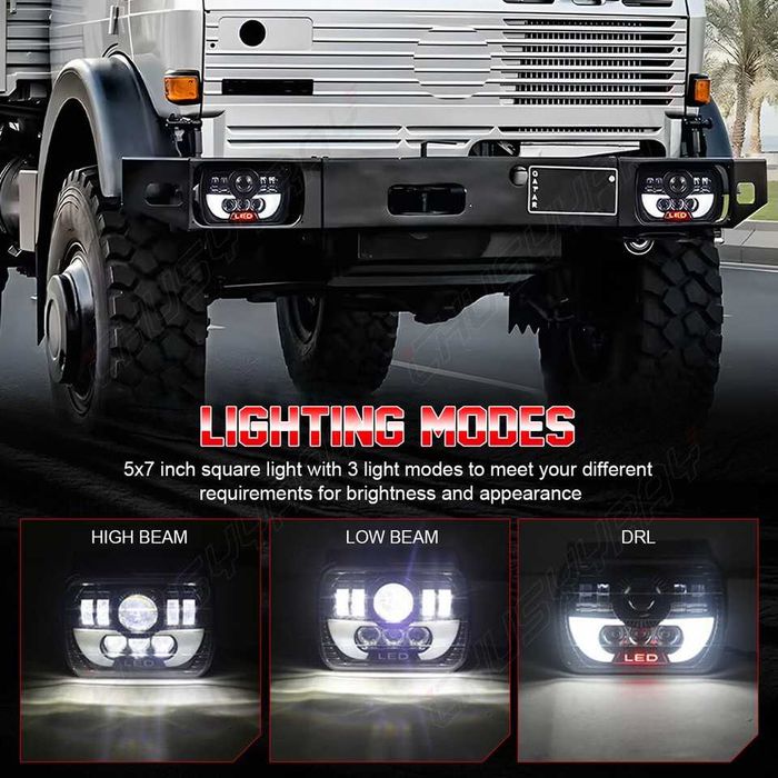 Универсални LED Фарове 200W за Jeep Cherokee XJ и Jeep Wrangler Y