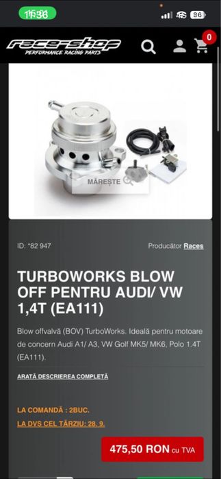 Vand blow off 1.4turbo vag