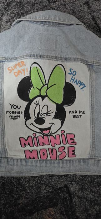 Geacă denim ZARA x Disney Minnie Mouse – 18-24 luni / 92 cm – adorabil