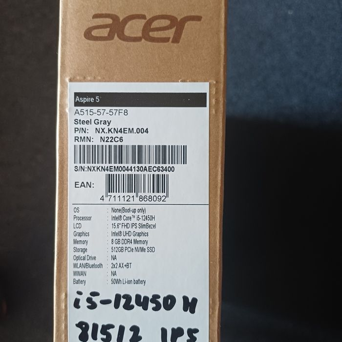 Acer aspire5  core i5  б/у xolati zor