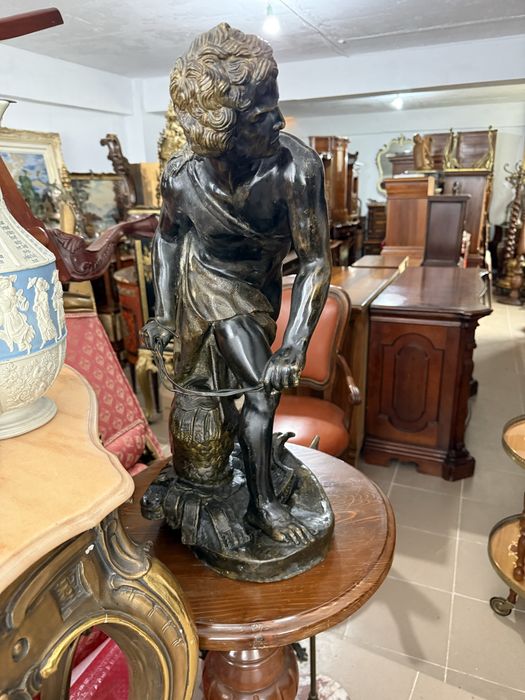 Statueta David si Goliat Sculptura Bronz Masiv Mare