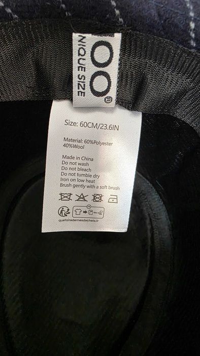 Pălărie Zylioo Trilby Fedora cu lână, 60 cm XL – bleumarin cu dungi