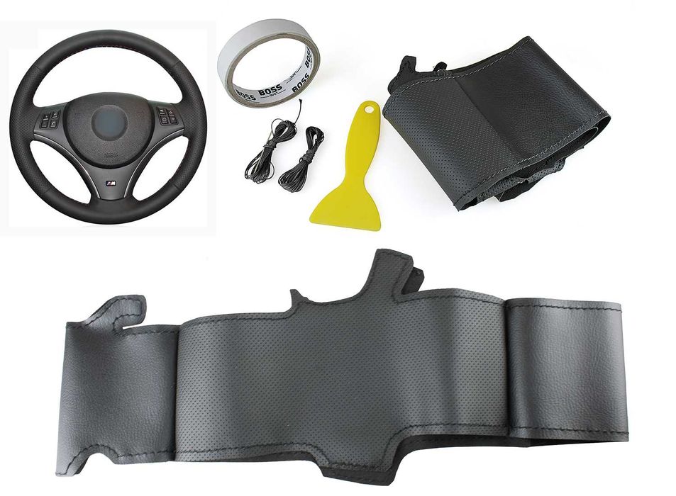 Husa M-volan negru 38 cm. pentru BMW E81 E82 E83 E87 E88 E90 E91 E92