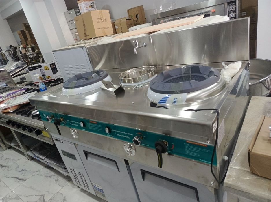 Канфорка WOK 1,8 м (2 талик) (1 раковина)  Wok вок плита для лагман