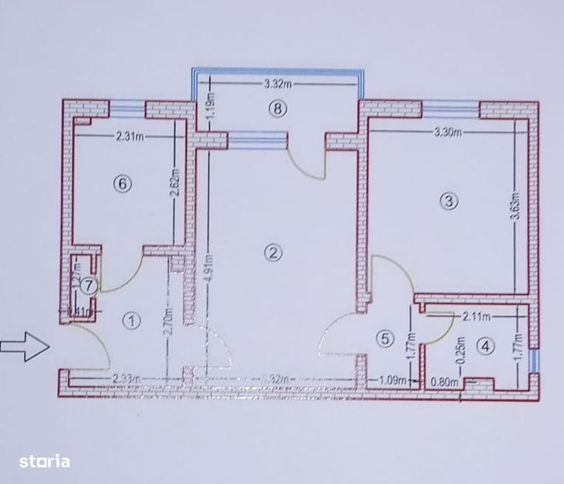 Apartament 2 camere, Nord, Mestesugaresc (ID:T535)