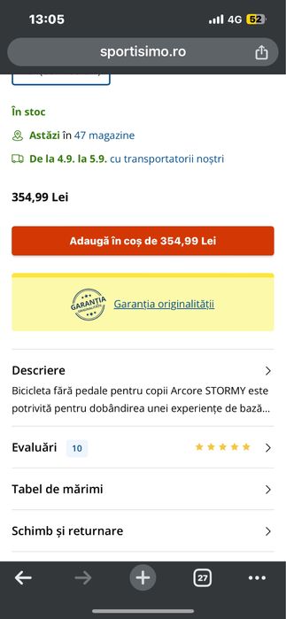 Bicicleta echilibru copii