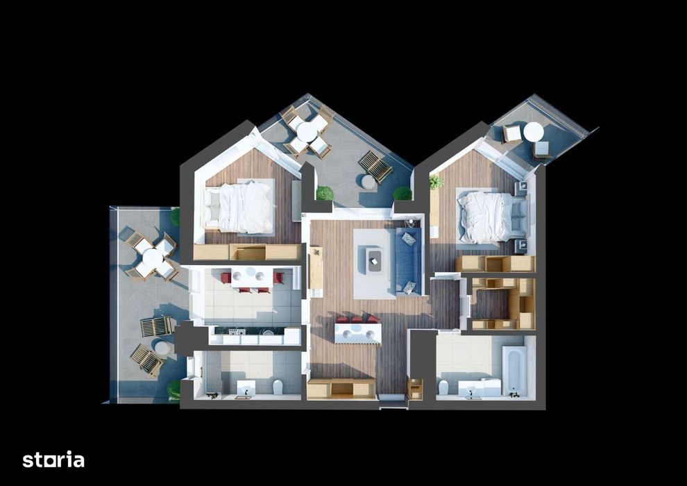Apartament decomandat 3 camere 83mp Evolution