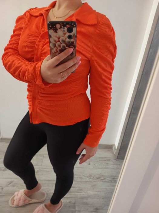 Cămașă modernă damă, cu efect de încrețire