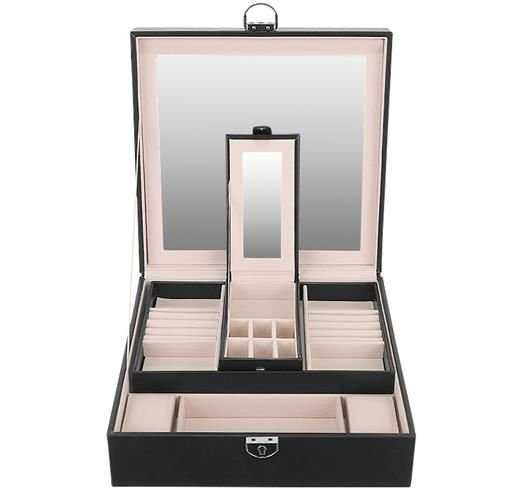 Кутия за бижута и часовници с огледало, отделящи се отделения