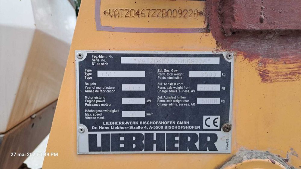 Piese Liebherr L514 cilindru hidraulic