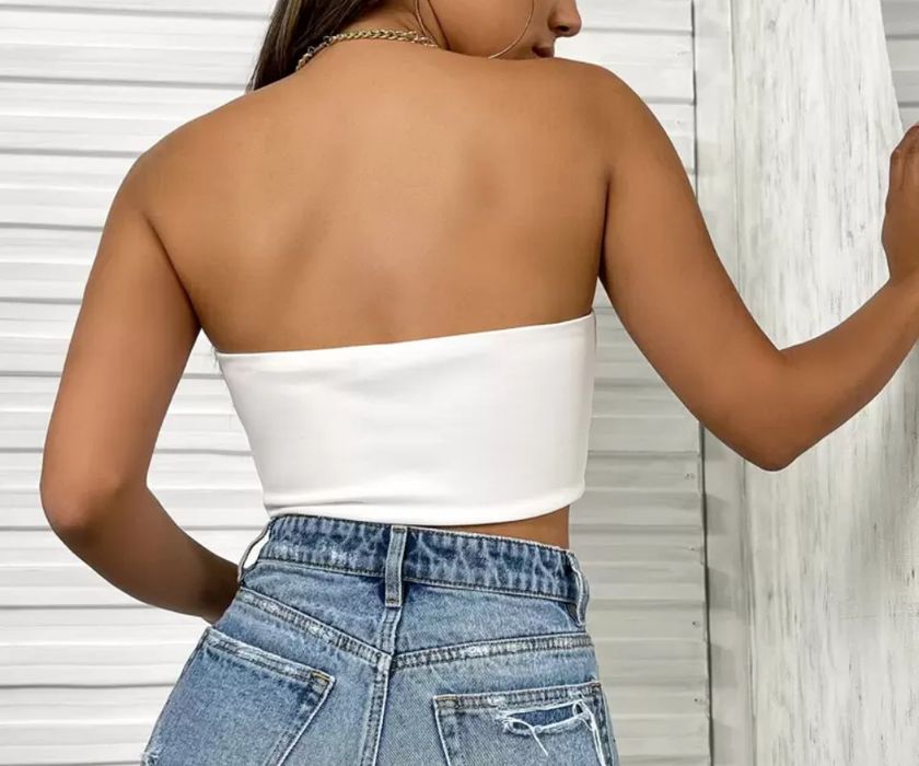 НОВ бял потник с тип курсет