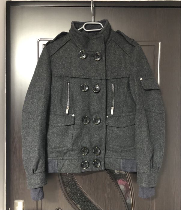 Geaca stofa marime L geaca scurta stofa l geaca gri