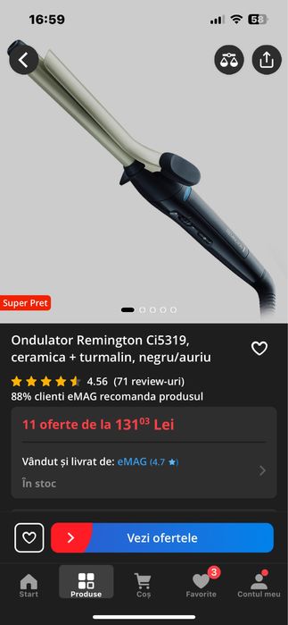 Ondulator Remington cu clapeta