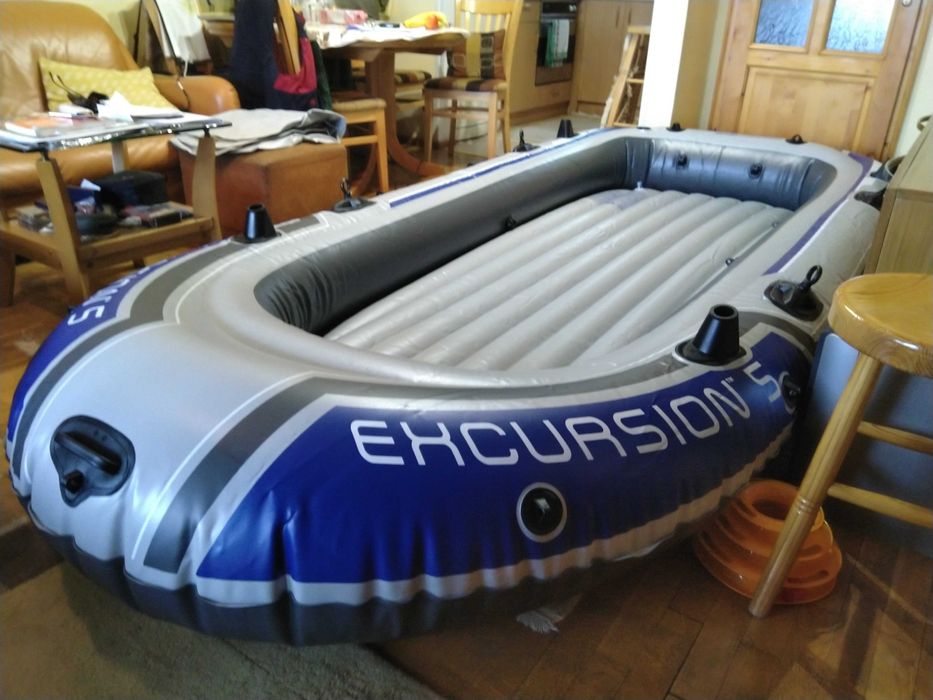 Надуваема лодка Intex Excursion 5 за рафтинг, разходка и риболов