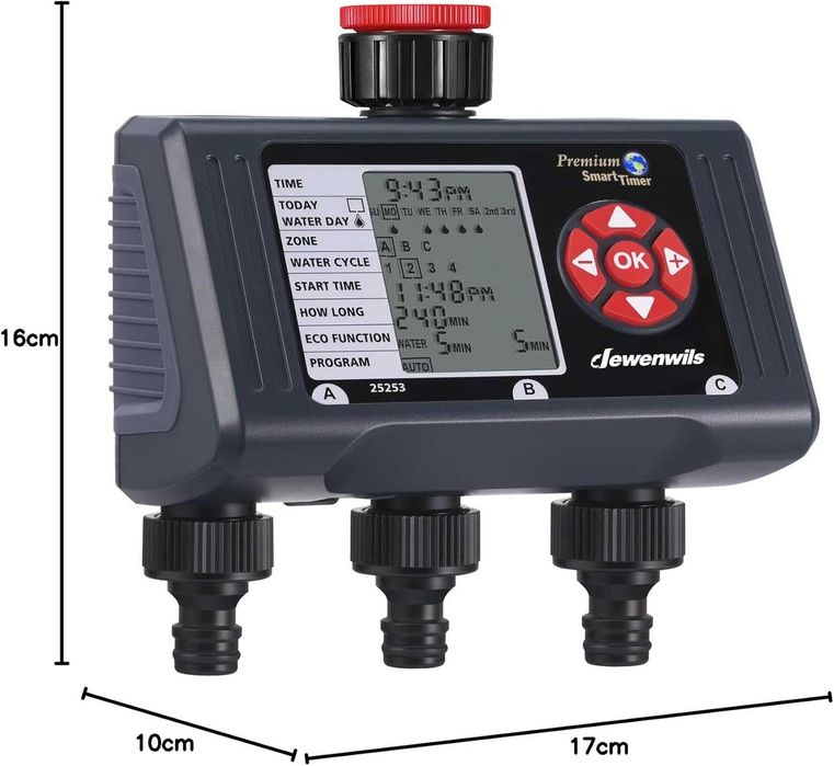 Programator pentru irigații, cu 3 ieșiri, 4 programe de udare pentru fiecare zonă, mod manual și mod automat
