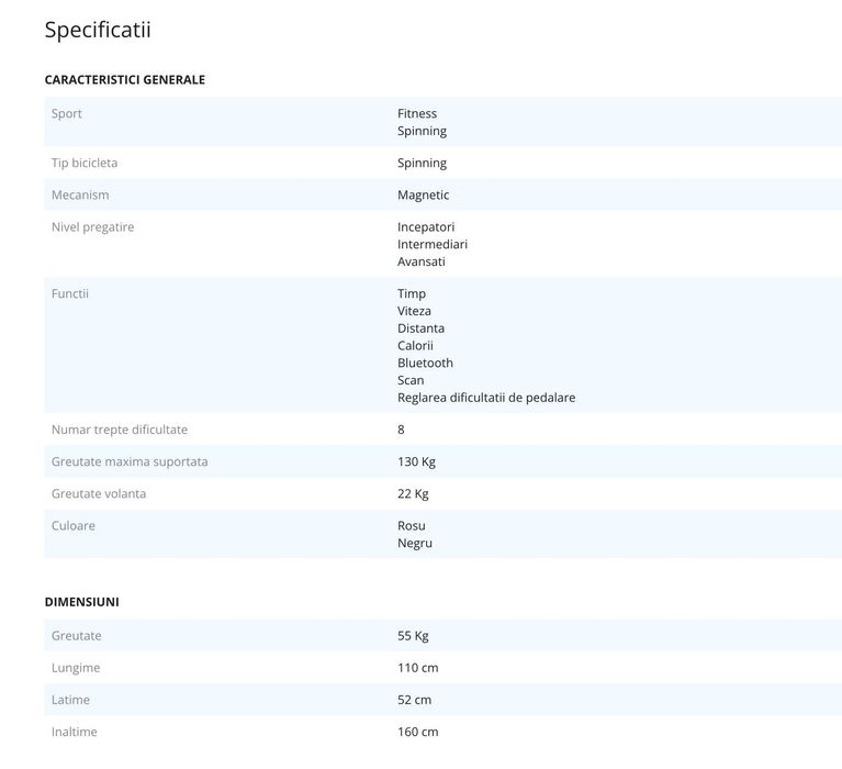 Bicicleta spinning Hammer Racer S, stare impecabila