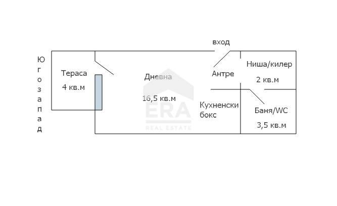 Едностаен югозападен апартамент за продажба, в новострояща се бутикова