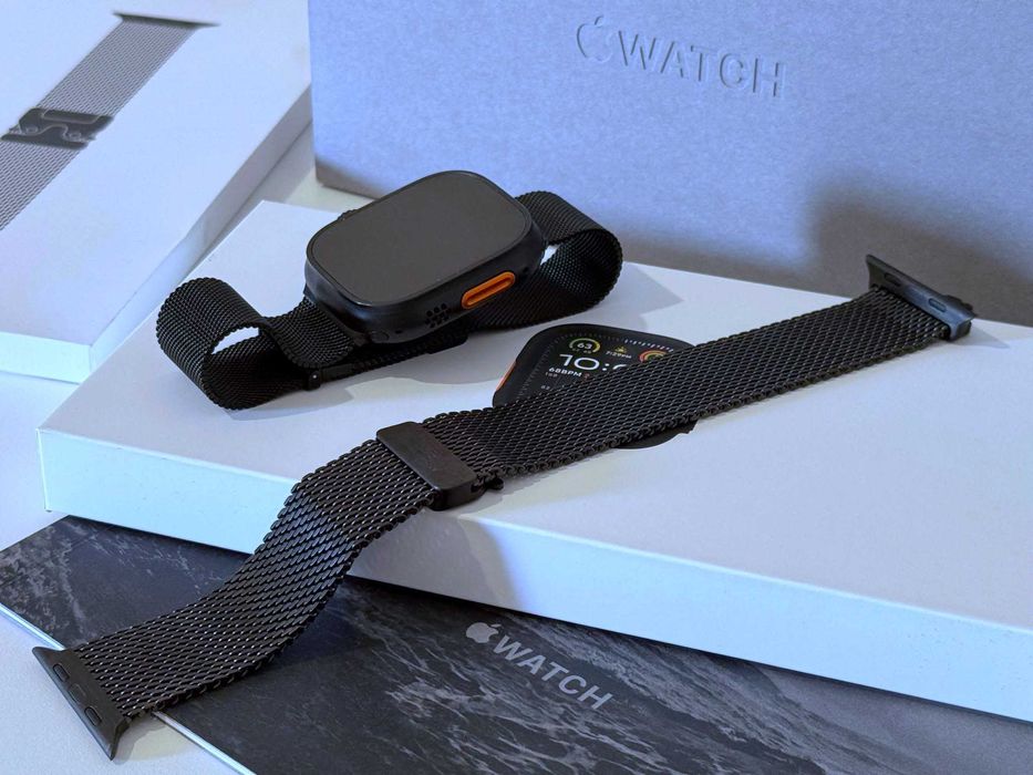 Бартер! Гаранция! Apple Watch Ultra 2 Black Titanium Case (Черен) Milanese Loop 99% Батерия.