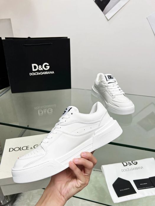D&G Chunky Leather Sneaker "Triple White"
