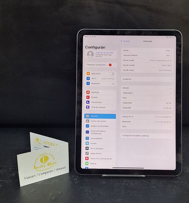 IPad Air 5 Gen 11 Inch 64 GB Wi-Fi Garantie/Factura #48473