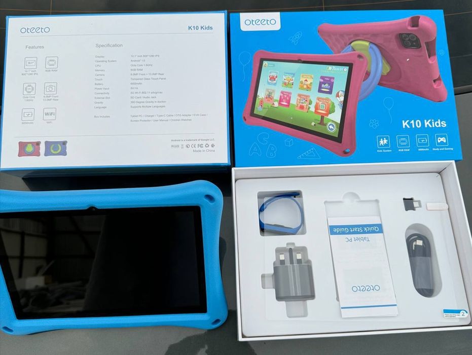 Bolalar plansheti OTEETO K10 Kids, 8/256 GB, 6000 mAh, 10.1 dyum