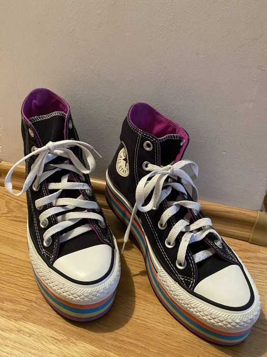 Converse All Star platforma rainbow marimea 37.5