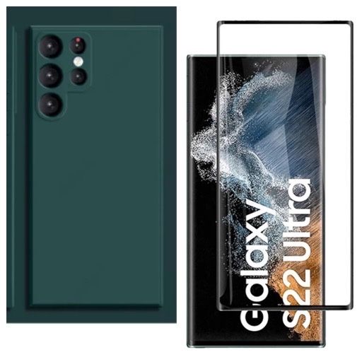 Samsung S22/S23/S24/S25/S26 Ultra Husa Silicon Alcantara +Folie Sticla