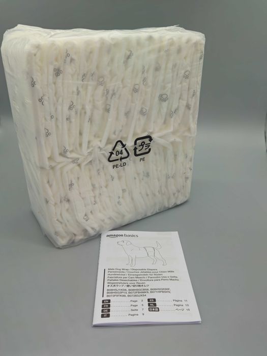 Памперси/колани за мъжки кучета – размер S, 30 броя (27–41 см талия)