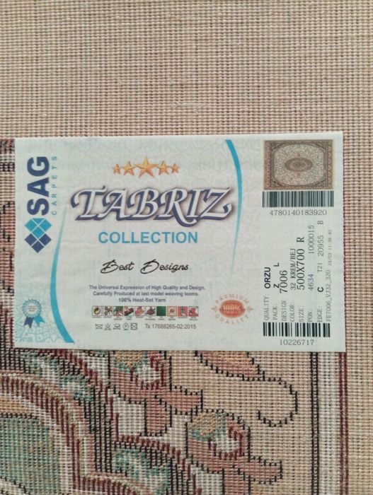 Gilam SAG  yangi, razmeri 5x7