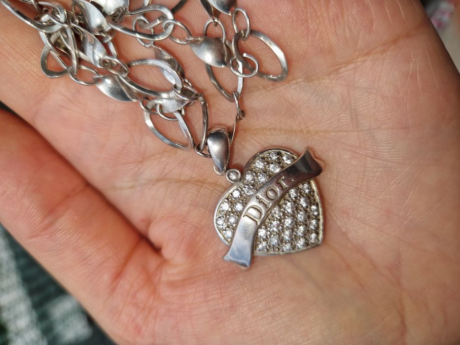 Сребърно колие Dior