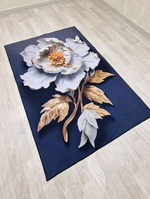 Коврик с 3D цветком «Gold Peony» 120×180 см