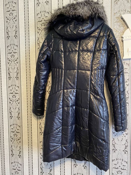 Пуховик экокожа