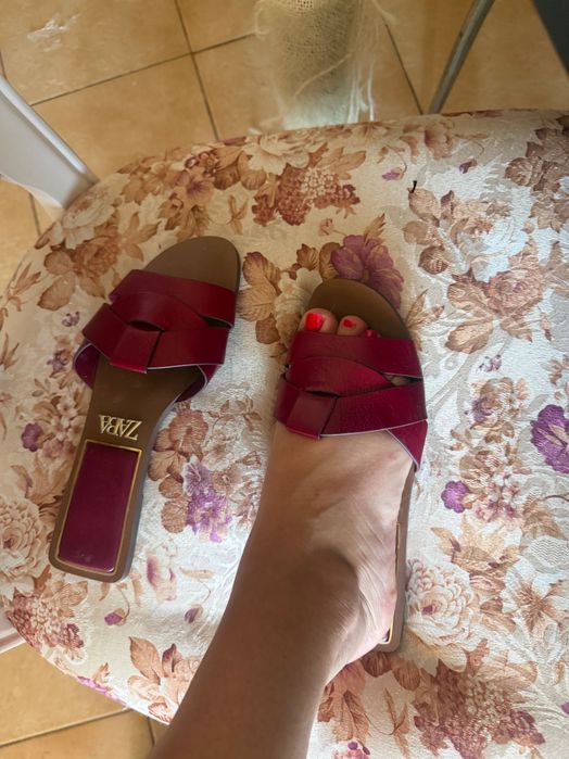 Джапанки zara естественна кожа 36