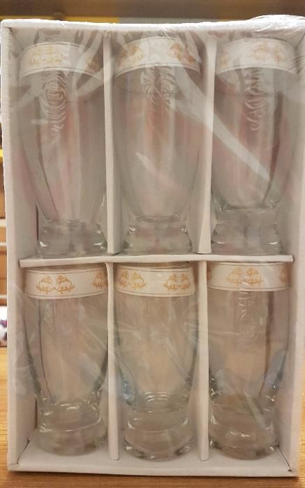 Set 6 pahare sticla, pentru bere, NOU