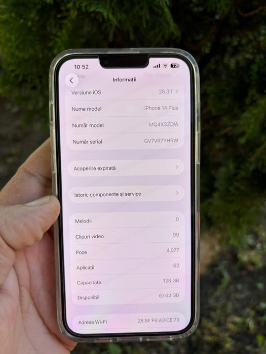 Vand sau schimb , iPhone 14 plus , 128 gb , bateia 96% origianla