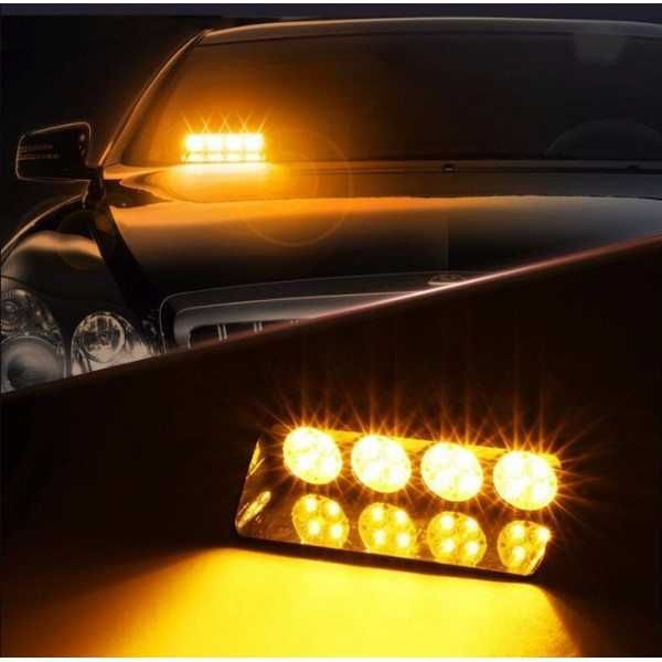 Аварийна сигнална LED лампа 12V блиц оранжева светлина-32022